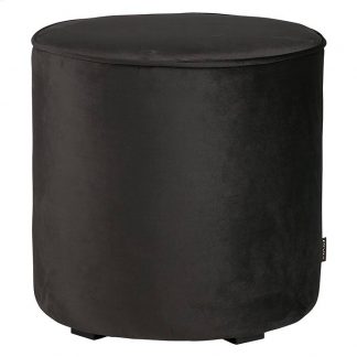 Sara Puff rund hög velvet anthracite