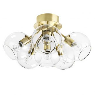 Tage Plafond mässing klara Glas 6-LåG 