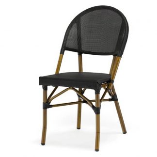 Nantes stol aluminium-bambulook bambu/svart