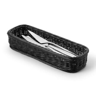 Bestickskorg 1-fack 28x11xH5 cm svart