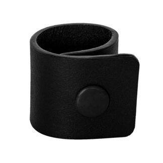 Servettringar svart läder 4-pack