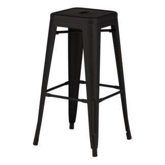 Tours barpall svartlackad metall