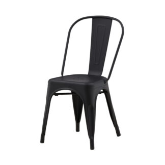 Tours stol svartlackad metall